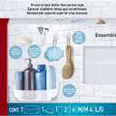 Command Bathroom Accessories, 5 Piece Bathroom Organizer Set - 1 Shower Caddy, 1 Soap Dish, 1 Toothbrush Holder, 2 Hooks with Water Resistant Strips