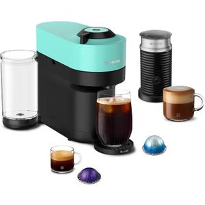Nespresso Vertuo Pop+ Coffee and Espresso Maker by Breville with Milk Frother, Aqua Mint