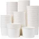 MATICAN Paper Ice Cream Cups - 100-Count 9-Oz Disposable Dessert Bowls for Hot or Cold Food, 9-Ounce Party Supplies Treat Cups for Sundae, Frozen Yogurt, Soup, White