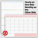Large Wall Calendar Undated (39 x 27 inches) Double Sided Dry Erase Yearly & Monthly Wall Calendar, Big Erasable Planner for Home, Office, Classroom, Thick Paper with Gloss Lamination, Full Year View.