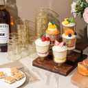 200 Pcs Dessert Cups with Spoons Small Plastic Goblets Disposable Parfait Pudding, Mousse, Appetizer Cups Set for Wedding Valentine's Day Party(Goblet,Gold Glitter)