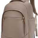 LIGHT FLIGHT Rolling Travel Backpack, Water-Resistant Travel Laptop Backpacks with Wheels for Adults, 17 Inch Large Roller College Backpack Luggage Carry on, Champagne