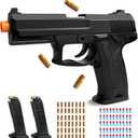 Black Toy Gun, Soft Bullet Toy Gun Shell Ejecting, Realistic Toy Pistol for Boys, Educational Play Gun Model, Halloween Christmas Birthday Gifts for Boys Kids Adults Age 8+