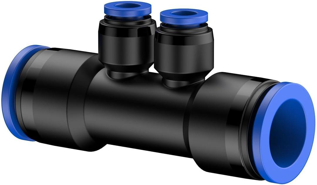 Pawfly 12 Pcs Quick Connect 1/2" to 1/4" Drip Irrigation Fittings for 1/2" Tubing (0.62-0.63" OD), Push-to-Fit 4-Way Reducing Tees Reducer Tee Connectors, Anti-Leak Drip Irrigation Tee Fittings