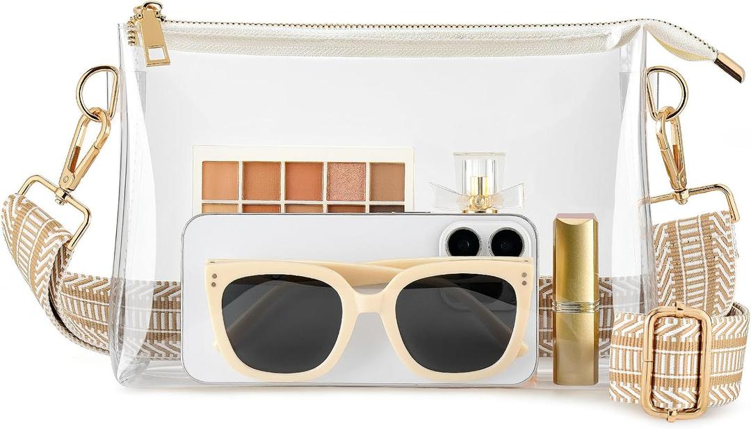 Clear Purse for Women - Stadium Approved Crossbody Bag, Small Stadium Bag for Concerts & Sports Events