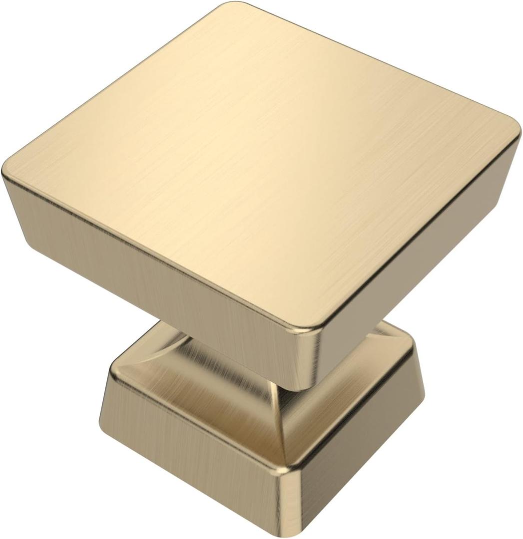 Amerdeco 10 Pack Brushed Gold Cabinet Knobs 1.2 Inch(30mm) Gold Kitchen Cabinet Knobs Dresser Knobs Drawer Knobs and Pulls for Bathroom Cabinets ZH0008