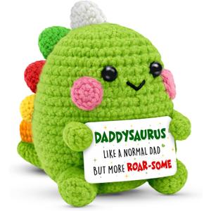 2 x Dad Gifts for Fathers Day - Dinosaur Crochet with Message for Daddysaurus - Father's Day, Birthday Gifts for Men from Son, Daughter, Wife - Best Dad Ever Gift 2026