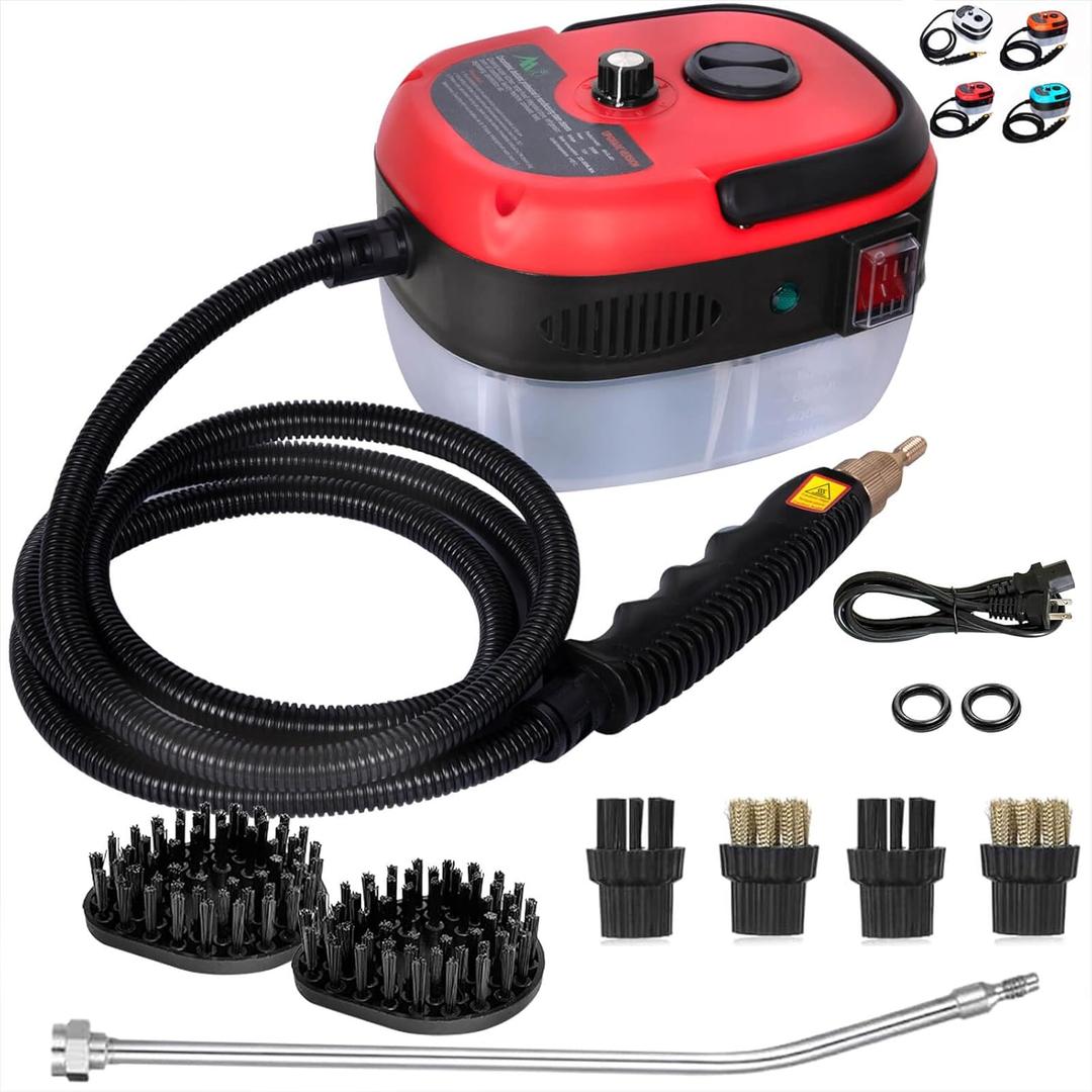2500W Handheld Steam Cleaner, Pressurized Steamer for Cleaning,1000ml Portable Steam Cleaning for Home Use,Steam Cleaning Machine Portable Car Steamer W/Brush Heads, (Steam-Rd3)