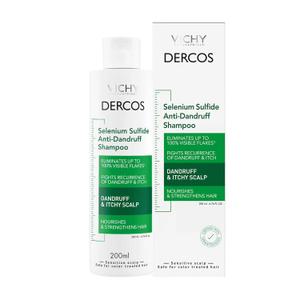 Vichy Dercos Dandruff Shampoo, Antifungal Itchy Scalp Treatment for Men & Women, Clinical Strength Selenium Sulfide, Formulated with Niacinamide & Salicylic Acid, Color Safe, Dermatologist Recommended (6.76 Fl Oz (Pack of 1))