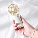 Mini Portable Fan, (2 x AAA Batteries, Batteries Not Included) Lightweight Handheld Fan Perfect for Outdoor, Travel, Office, Hiking and Camping - White
