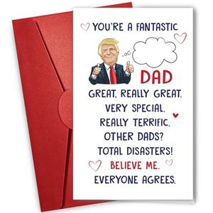 NewEleven Gifts For Dad, Dad Birthday Gift For Father From Daughter, Son, Kid, Wife - Birthday Card, Unique Gifts, Funny Present For Dads, Humorous Greeting Card 2 PACK