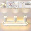 LED 3 Light Track Lighting Spotlight Kit, White Ceiling Spotlights, Modern Track Light Fixture with Flexibly Rotatable Light Heads, 35W+15W Dual Lighting for Kitchen Living Room,Includes 3 x GU10 Bulb