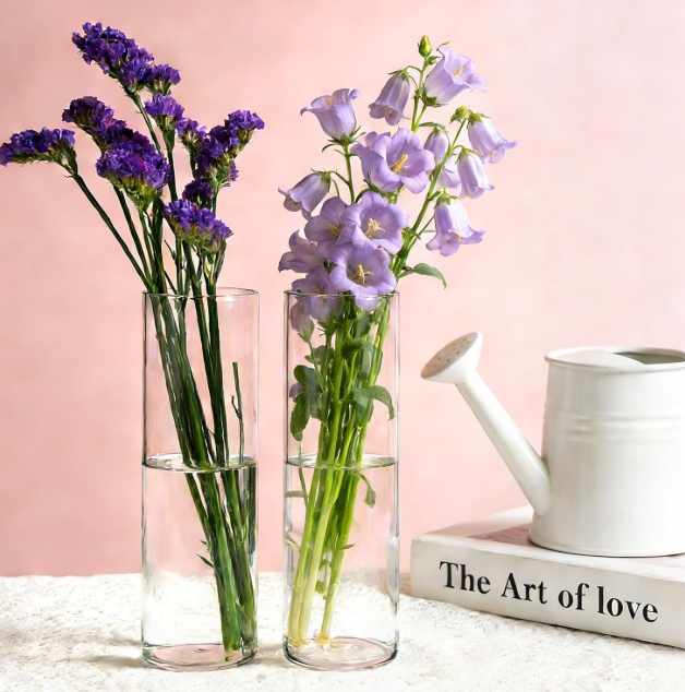 16 Pcs Glass Cylinder Vase, 7.67" H2.36" W Clear Vases for Centerpieces, Flower Vases for Bouquet, Hurricane Vase Ideal for Wedding Table Centerpieces, Floating Candles & Bouquet Arrangements