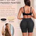POP CLOSETS Women Butt Lifter Padded Lace Shapewear Thicker Butt Enhancer Control Panties Seamless Fake Buttock Underwear (Black, L)