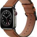 Tasikar Bands Compatible with Apple Watch Band 42mm (Series11/10) 41mm 40mm 38mm Men Genuine Leather Replacement Bands Compatible with Apple Watch SE Series 11 10 9 8 7 6 5 4 3, Brown