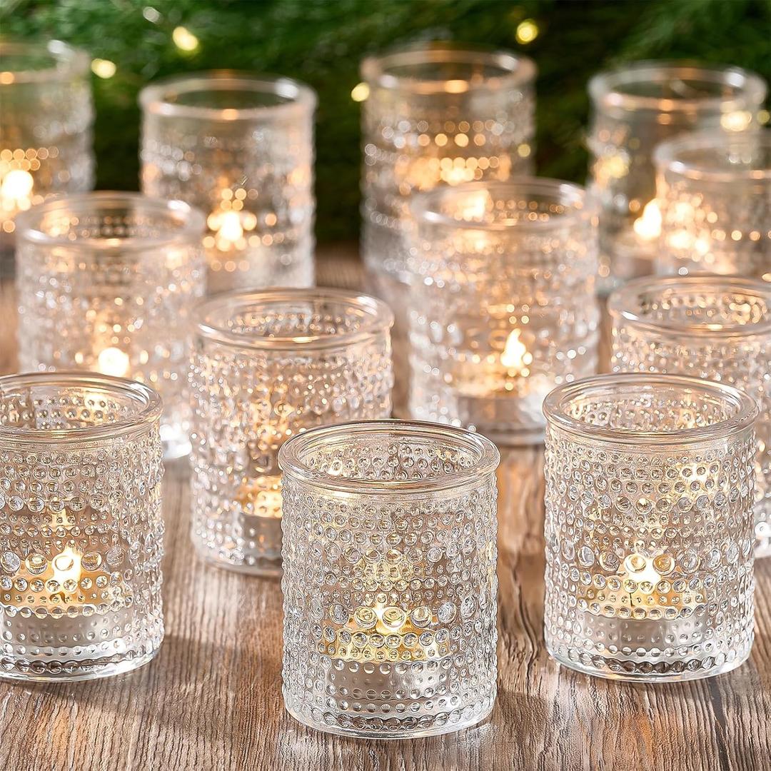 24 Pack Clear Glass Votive Candle Holders, Vintage Candle Holder for Floating Candle, Tealight Candle Holder for Table Centerpieces Home Bridal Shower Birthday Christmas Wedding Party Table Decoration 24 Pack Clear Glass Votive Candle Holders, Vintage Candle Holder for Floating Candle, Tealight Candle Holder for Table Centerpieces Home Bridal Shower Birthday Christmas Wedding Party Table Decoration