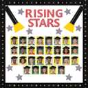 Tenceur 55 Pcs Movie Star Bulletin Board Set End of The Year Rising Stars Picture Frame Bulletin Board Grad Paper Cutouts for Class of 2026 School Classroom Blackboard Chalkboard Wall Decoration