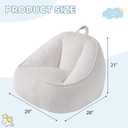 HUGHEAVEN Bean Bag Chairs for Kids, Toddler Bean Bag Chair, Comfy Cozy Reading Chair & Stuffed Toddler Floor Sofa, Soft Beanbag Chairs for Boys and Girls, Lazy Floor Seat for Gaming and Reading, Beige, Small