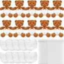 10 Sets Bear Blindfolded Diaper Changing Coed Baby Shower Games Kit Baby Dolls Bears Diapers for Bridal Shower Gender Reveal Games Prizes Gifts for Adults Boys Girls (Dark Brown)