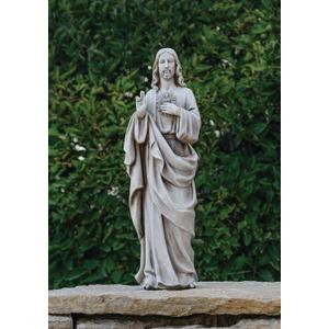 Joesph's Studio by Roman, 17.75" Sacred Heart of Jesus Garden Statue, Outdoor Catholic Devotional Figure, Stone-Look Finish