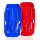 Snow Sled for Kids: 35", Cold-Resistant, Anti-lateral Drift, Included Rope, One Handle per Side, Fast, Stable, Stackable, Easy to Carry, Toboggan Sleds for Snow Days