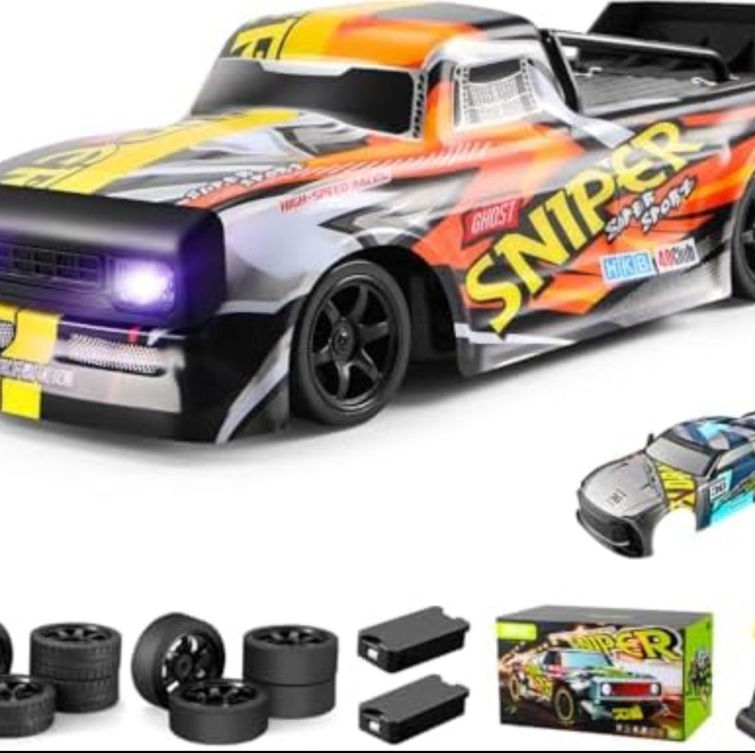 4DRC Rc Car, 2.4Ghz High Speed RC Drift Car, 4WD Drifting Racing Remote Control Monster Truck 30+ KM/H, All Terrain Off Road Truck for Adult & Kids Age 8-12 Gift (Set of 2)
