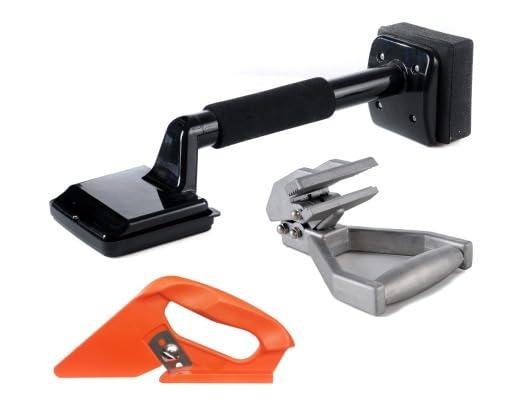 ZY362 Economy Knee Kicker, Carpet Puller with Manual Clamping Activation and Carpet Cutter Combo