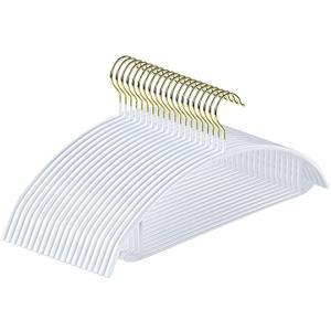Clothes Hangers 20 Pack, Non Slip Hangers Sweater Hanger No Shoulder Bump, 16.5 Inch Wide Durable and Strong Shirt Coat Dress Skirt Suit Hangers with Pants Bar for Laundry & Everyday Use, White