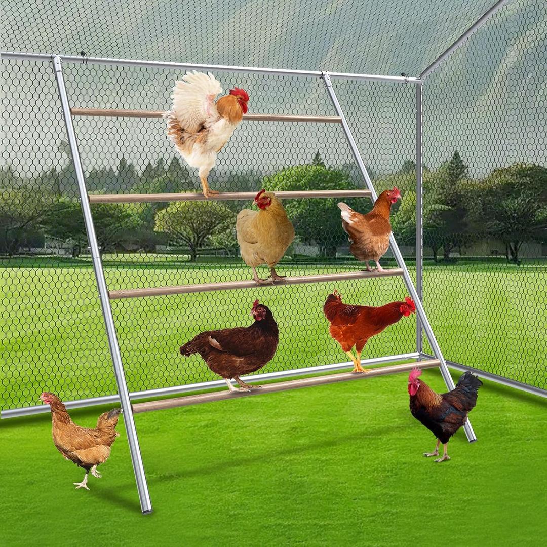 Chicken Perch, Chicken Coop Roosting Perch for Backyard Poultry, Chicken Coop Perch Easy to Assemble & Clean, Farm Chicken Toys (55" L x 40" W)
