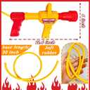 3Pcs Firefighter Backpack Water Gun Blaster Set for Kids,Fireman Tank with Hose Shooter Toy,Mini Fire Extinguisher Squirter for Summer Outdoor Play,Swimming Pool Party,World Book Day Costume Prop, Large