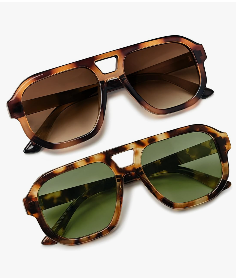 livho Trendy Polarized Square Aviator Sunglasses Women Men Square Eyewear Frame, Retro Sun Glasses for Women Men 2025 Shades