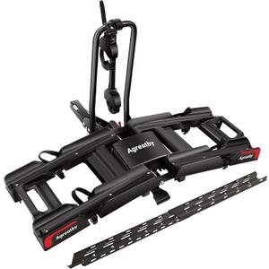 EBike Rack with Ramp for 2 Heavy Ebike, Fits 5'' Fat Tire Hitch Bike Rack, XXL Wheel Straps, Lockable, Foldable & Tiltable - Fits 2" Receivers on Cars, SUVs, Trucks, Trailers - No Installation Needed