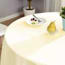 Surmente Ivory Tablecloth for Round Tables, 120-inch Round Table Cloths for Weddings, Banquets, or Restaurants