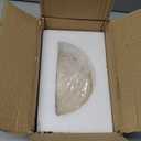 Wabi Sabi Art Lighting Fixture, Modern Marble Semi Circle Yellow Travertine Wall Sconce, Japanese Style Natural Stone Lampshade Bedside Wall Light for Bedroom Kitchen Foyer Entryway Stairs