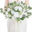 Serwalin ." Wedding Bouquet, White Bridal Bouquet, Sage Green Bride Bouquet for Wedding, Artificial Flowers Bouquets for Ceremony Anniversary
