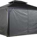 Sojag 135-9163810 10' x 12' Curtains for Monaco/Messina/Mykonos Outdoor Gazebo Models, Grey