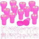 Cinrobiye 24 Pcs Pink Bow Party Favor Stampers,Coquette Pink Bow Party Supplies, Coquette Bow Birthday Party Favors Gifts,Classroom Rewards Carnival Prizes, Goodie Bag Pinata Fillers