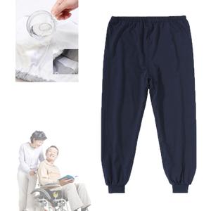 TPU Incontinence Pants,Washable Elastic Adjustable Patient Care Trousers,Adult Incontinence Leak-Proof Pants,Ideal for Bedridden Patients, Elderly, Mobility Impaired(Blue,M)