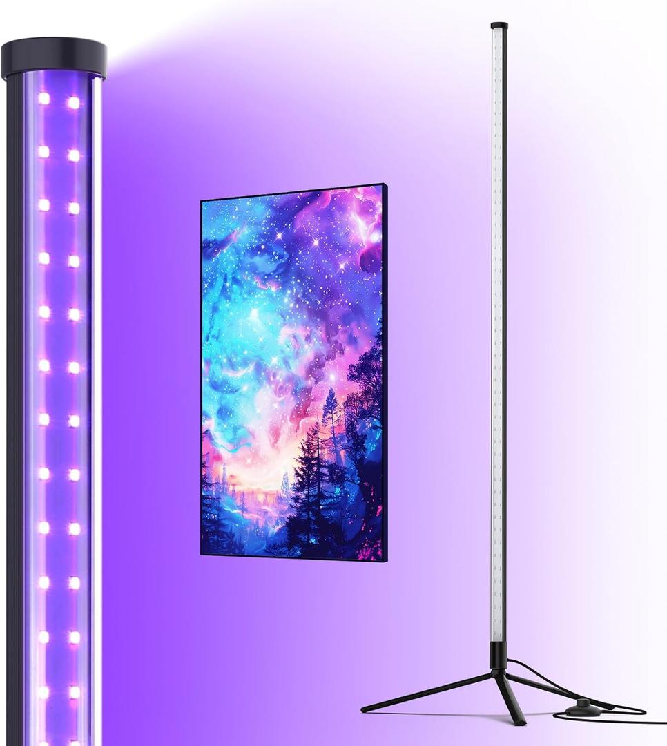 Barrina LED Black Light Bar, Perfect for Party, Halloween T10 Vertical Standing UV Blacklight Fixture, 42W, 385-400nm, 4FT Height with On/Off Switch and Tripod Floor Stand