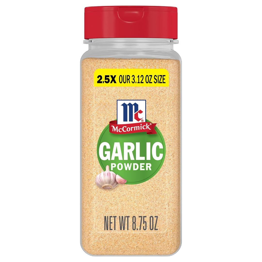 McCormick Garlic Powder, Non GMO, Made from Fresh, Whole Garlic Cloves, For Bringing Consistent Flavor to Favorite Foods While Cooking, 8.75 oz (EXP 03/17/28)