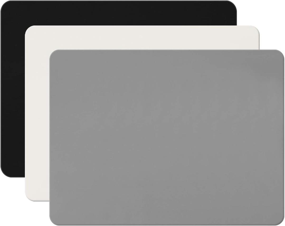 Gartful 3Pack Silicone Sheet for Crafts, Resin Jewelry Casting Molds Mat, Food Grade Silicone Placemat, Multipurpose Table Protector, Nonstick Nonskid Heat-Resistant, Black&Gray&Beige (15.7x11.8inch) (3pcs - 40 x 30cm x 0.8mm)