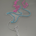 Mermaid Neon Sign for Wall Dcor Dimmable LED Bar Beer Neon Light USB Powered Neon Art Signs Decor (Pink+Blue)