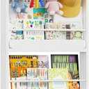HOOBRO Behind The Door Bookshelf, Wooden Behind Door Bookshelf, 4-Tier Space Saving Behind The Door Bookcase with DIY Pegboard, Kids Wall Bookcase for Kids Room, Bedroom, Nursery, White WW192CW01