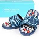 BYRIVER Reflexology Foot Massager Tools, Acupuncture Massage Slippers Shoes Sandals Mat, Stress Plantar Fasciitis Relief Gifts for Men Women, Relieve Heel Arch Arthritis Neuropathy Pain (05M) (Blue Spring Slippers)