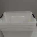 IRIS USA 54 Qt Stackable Plastic Storage Bins with Lids, 6 Pack - BPA-Free, Made in USA - See-Through Organizing Solution, Latches, Durable Nestable Containers, Secure Pull Handle - Clear