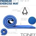 Tone Fitness 1-Inch Thick Yoga Mat | High-Density, Non-slip Exercise Mat with Carrying Strap for Yoga, Pilates, & Home Gym Workouts | Multiple Options