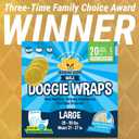 Bodhi Dog Disposable Male Dog Diapers - Super Absorbent, Leak-Proof Pee Wraps - Adjustable Fit, Comfortable Design, Advanced Moisture Control, and Wetness Indicator - Large (20 Count)