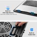 Kootek Laptop Cooling Pad, Laptop Cooler with 5 Quiet Fans for 12"-17" Computer PC Notebook Gaming Laptop Fan, Height Adjustable Laptop Cooling Stand Laptop Accessories, Blue