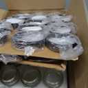 Encheng 30 Pack of 2 oz Clear Round Glass Jars,with Inner Liners and black Lids,Empty Cosmetic Containers,Cream jars