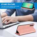 ZZXX for Samsung Galaxy A26 Wallet Case with [RFID Blocking] Card Slot Stand Strong Magnetic Leather Flip Fold Protective Phone Case for Samsung Galaxy A26 Case Wallet(Rose Gold-6.7 inch)